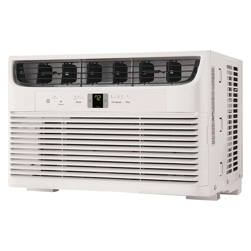 8,000 BTU Window Air Conditioner with WiFi & Remote, Multi-Speed, Eco Mode, White