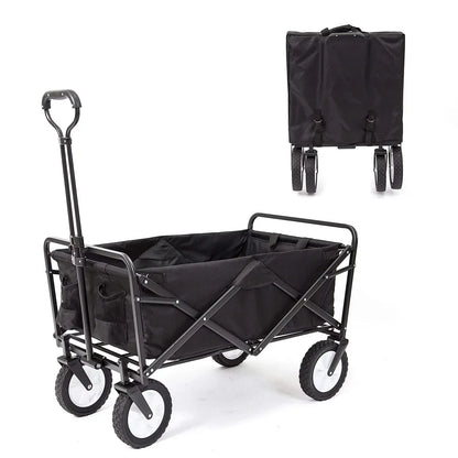 220lb Folding Wagon Utility Garden Cart for Outdoor Camping Black
