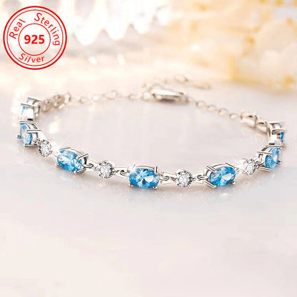 1 S925 Sterling Silvery Amethyst Bracelet - hypoallergenic - Luxury Amethyst with Plated bracelet - perfect for every occasion and Casual Attire - the perfect feminine jewelry