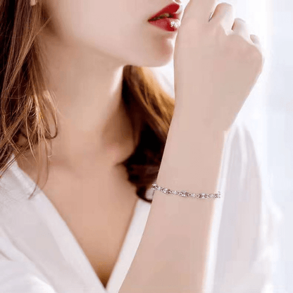 1 S925 Sterling Silvery Amethyst Bracelet - hypoallergenic - Luxury Amethyst with Plated bracelet - perfect for every occasion and Casual Attire - the perfect feminine jewelry