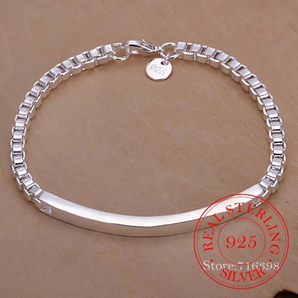 8-Inch Adjustable 925 Sterling Silver Charm Bracelet - Shiny White Bead Design, Lobster Claw Clasp - Perfect for Weddings & Parties, Ideal Couple Gift
