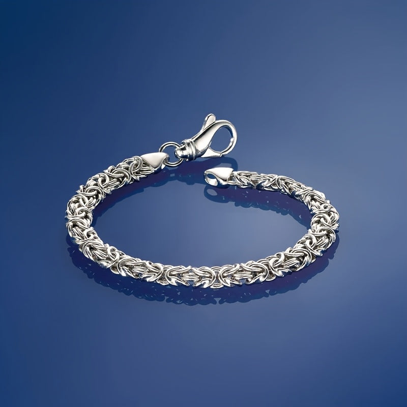 925 Silver High-quality And Fashionable Byzantine Bracelet, Jewelry For, Hip-hop Trend Items, Perfect Father'S Day Gift, Free Exquisite Gift Box
