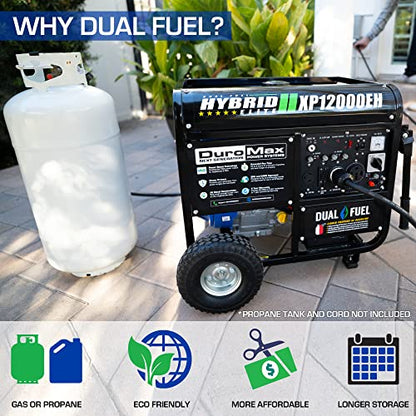 XP12000EH Dual Fuel Generator – 12,000W Gas/Propane, 457cc 4-Stroke Engine, EPA/CARB Compliant