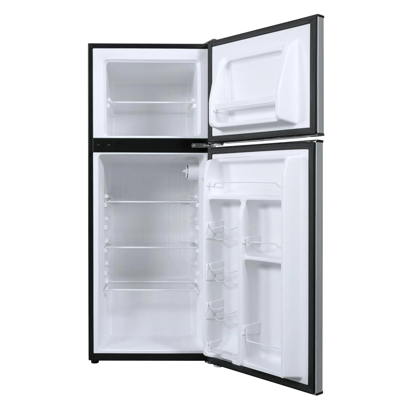 4.6. Cu ft Two Door Mini Refrigerator with Freezer, Stainless Steel