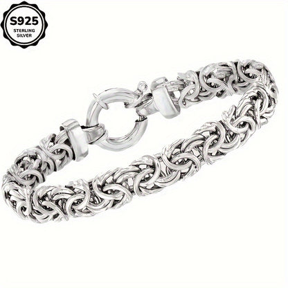 Italian Sterling Silver Handmade Italian 925 Sterling Silver Byzantine Bracelet, 6mm Classic Unisex