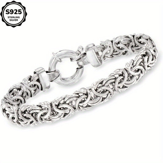Italian Sterling Silver Handmade Italian 925 Sterling Silver Byzantine Bracelet, 6mm Classic Unisex