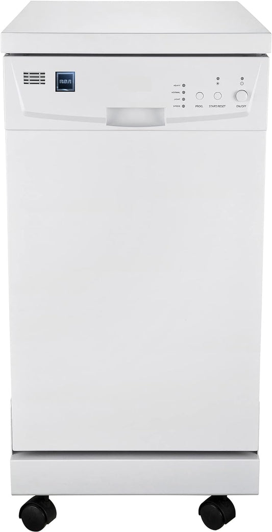 Portable Dishwasher, 18in Wide, 8 Place Settings Capacity, White