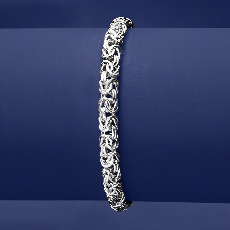 925 Silver High-quality And Fashionable Byzantine Bracelet, Jewelry For, Hip-hop Trend Items, Perfect Father'S Day Gift, Free Exquisite Gift Box