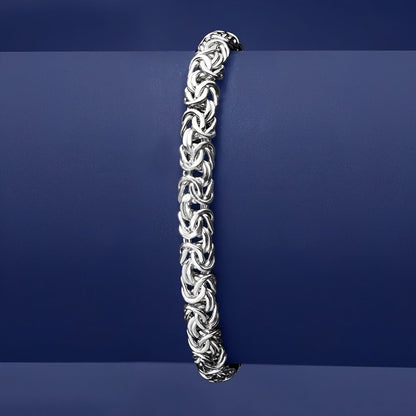 925 Silver High-quality And Fashionable Byzantine Bracelet, Jewelry For, Hip-hop Trend Items, Perfect Father'S Day Gift, Free Exquisite Gift Box