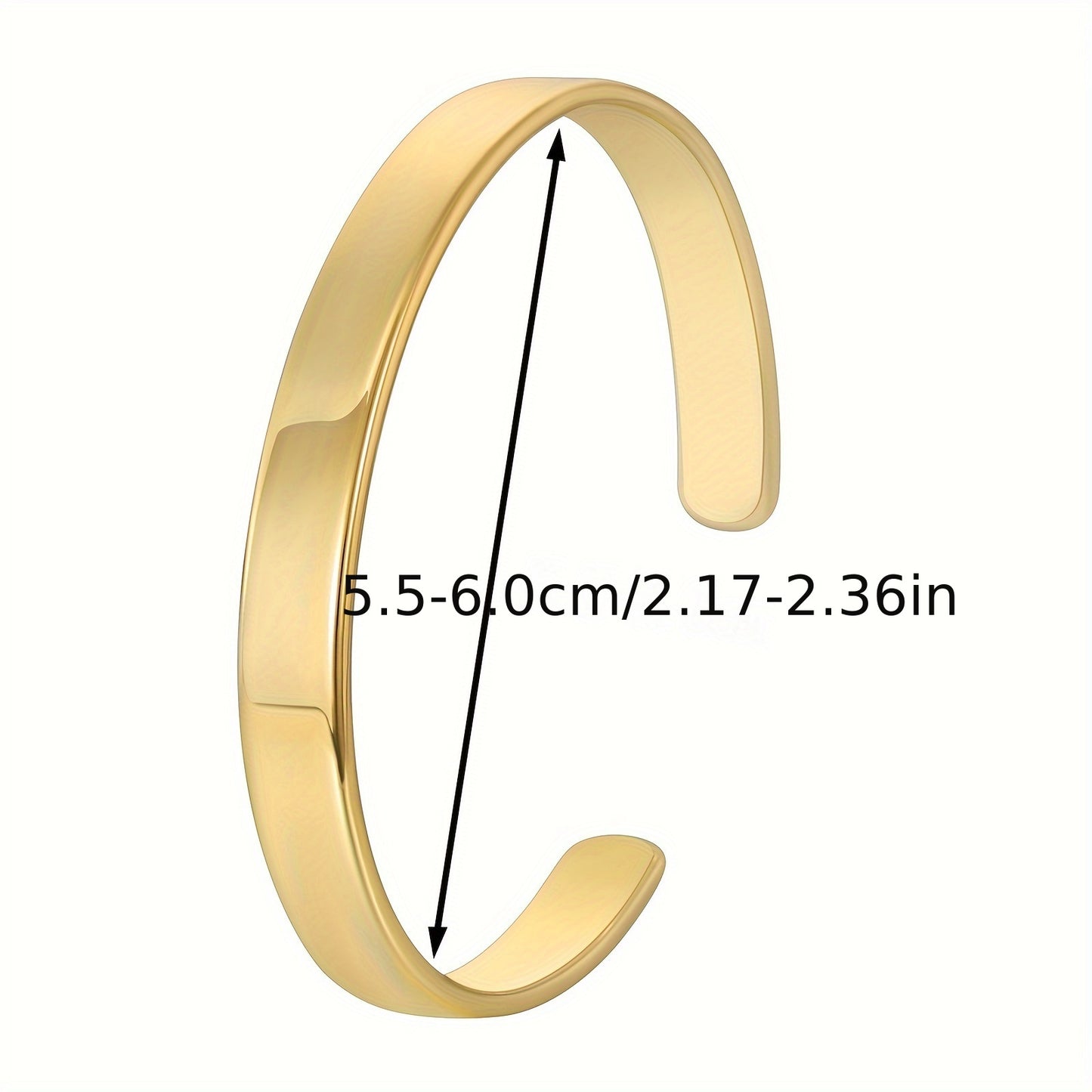 Personalized Golden Plated Cuff Bangle Bracelet Minimalist Open Bangle Cuff For Men Women