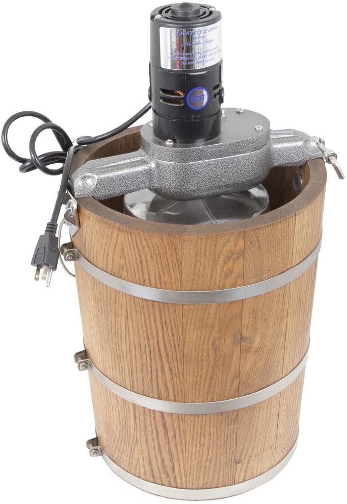 6 qt Country Ice Cream Maker Classic Wooden Tub Country Electric Motor