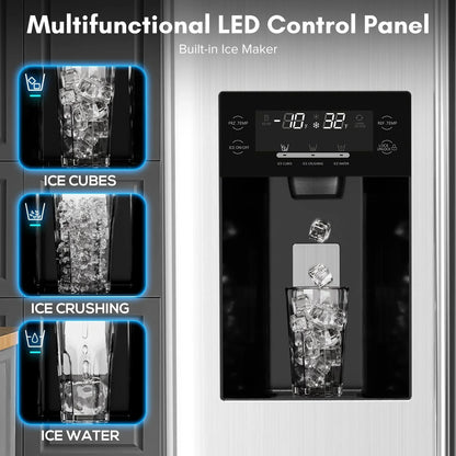 36" Side By Side 20.01 Cu. ft. Built-in Refrigerator with Freezer & Ice Maker Included