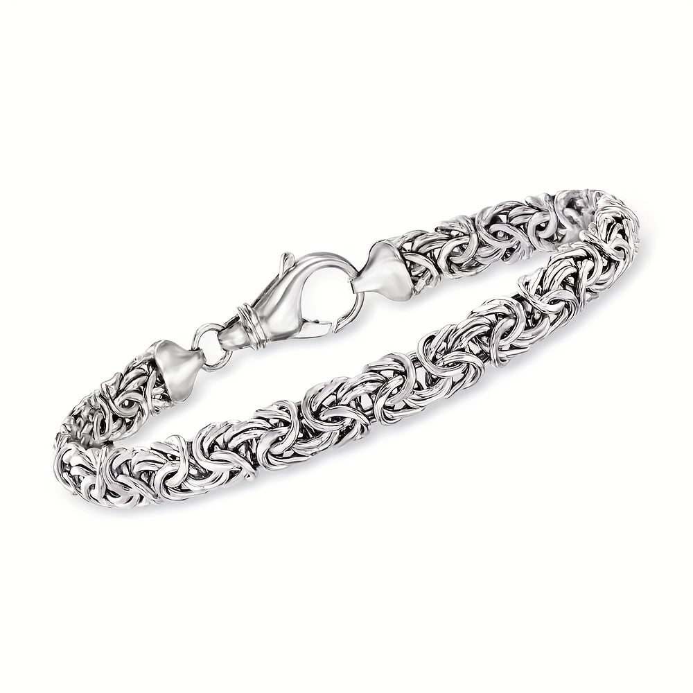 925 Silver High-quality And Fashionable Byzantine Bracelet, Jewelry For, Hip-hop Trend Items, Perfect Father'S Day Gift, Free Exquisite Gift Box