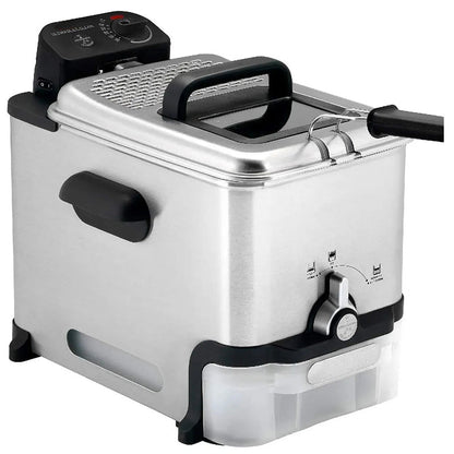 3.5L Stainless Steel Deep Fryer with Basket 1700W Oil Filtration Temp Control