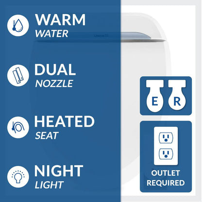 USPA 6800 Luxury Electric Bidet Seat for Elongated Toilets in White USPA6800-E