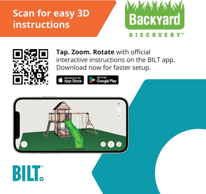 Backyard Discovery Canyon Creek Cedar Wood Swing Set with Wave Slide, Clubhouse, Play Kitchen, Picnic Area, Belt Swings, Web Swing, Rock Wall, Balconies, Playhouse, Step Ladder, Outdoor Playset