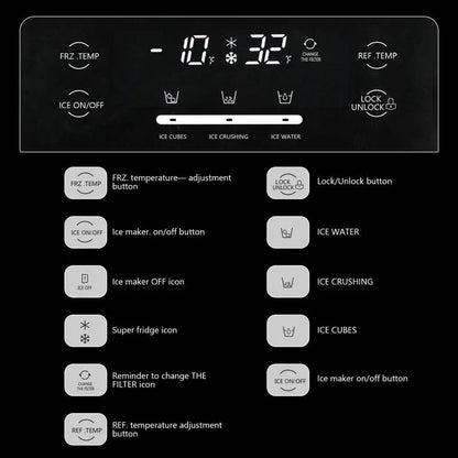 36" Side By Side 20.01 Cu. ft. Built-in Refrigerator with Freezer & Ice Maker Included