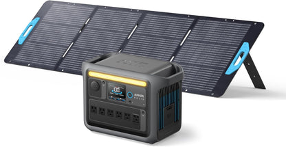 SOLIX C1000 Portable Power Station with 200W Solar Panel, 1800W Solar Generator, 1056wh LFP (LiFePO4) Battery, 6 AC Outlets, Up to 2400W for Home, Power Outages, and Outdoor Camping