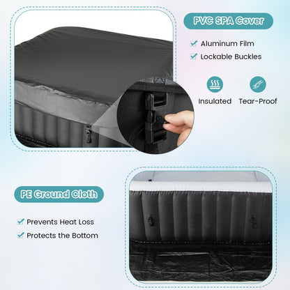 Inflatable Hot Tub, Blowup Pool Hottub, Portable Outdoor Water SPA