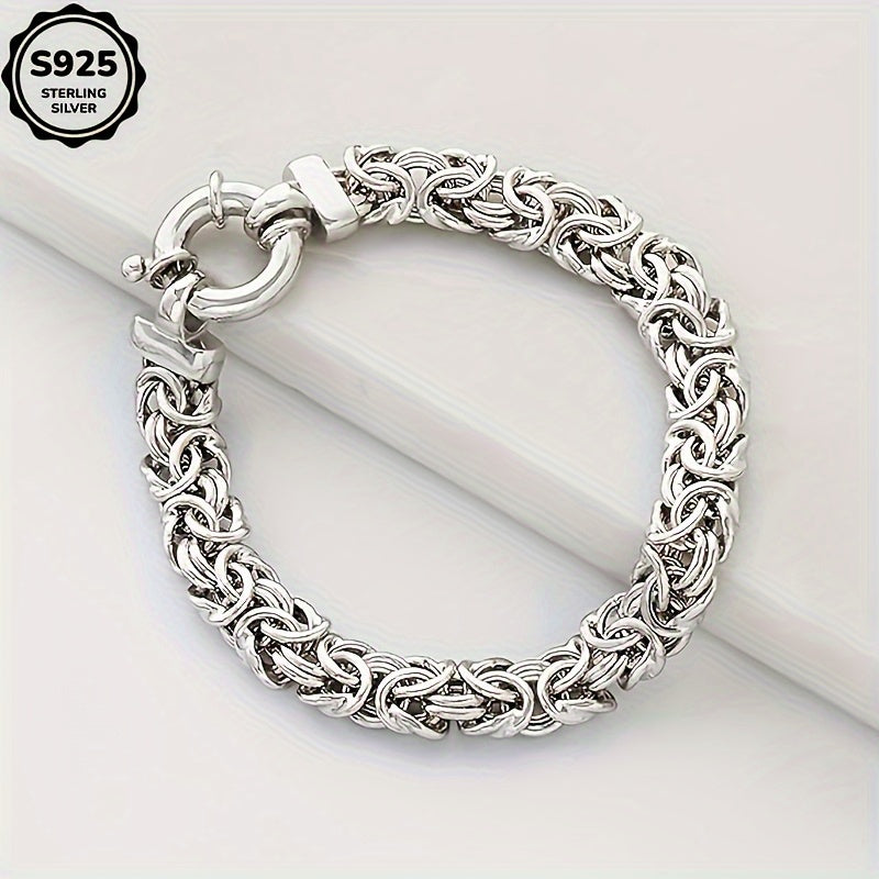 Italian Sterling Silver Handmade Italian 925 Sterling Silver Byzantine Bracelet, 6mm Classic Unisex