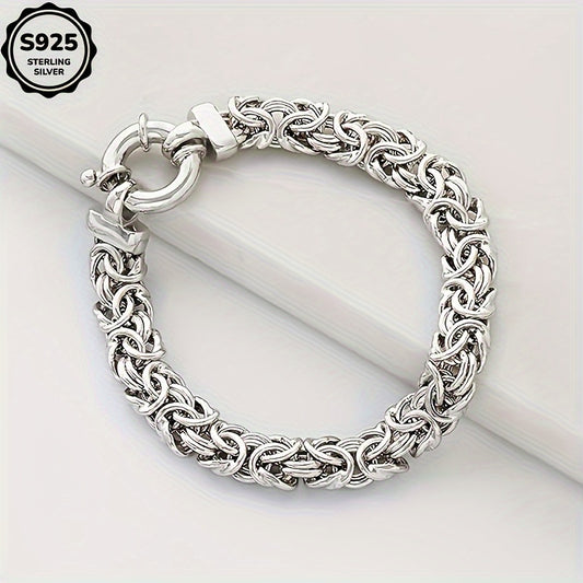 Italian Sterling Silver Handmade Italian 925 Sterling Silver Byzantine Bracelet, 6mm Classic Unisex