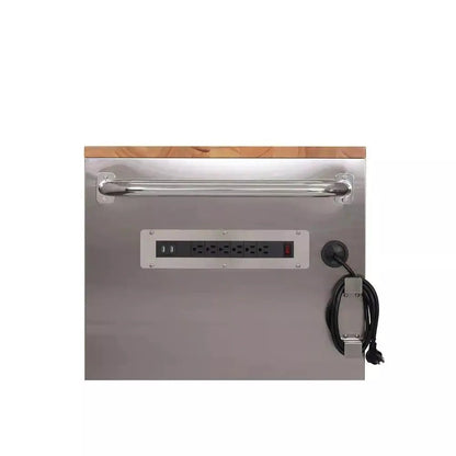 72 in 18-Drawer 24 in. D Mobile Workbench with Solid Wood Top Stainless Steel