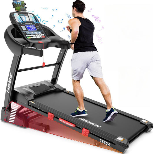 4.5HP Foldable Treadmill, 15 Auto Incline Levels, 10MPH Speed, 300LB Capacity, Home Exercise Machine