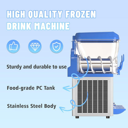 Commercial Slushy Machine - 1000W 30L Tanks Slush Maker Machine 304 Stainless Steel Commercial Margarita Machines Efficient Cooling the Ideal Slushie Maker for Bars Cafes Restaurants