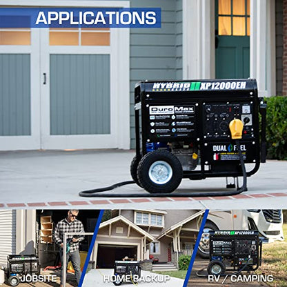 XP12000EH Dual Fuel Generator – 12,000W Gas/Propane, 457cc 4-Stroke Engine, EPA/CARB Compliant