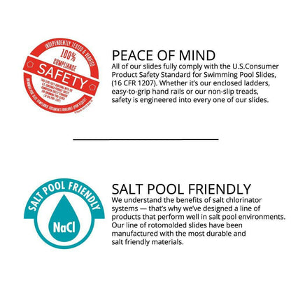 S.R. Smith 698-209-58124 Cyclone Right Curve Swimming Pool Slide, Gray Granite