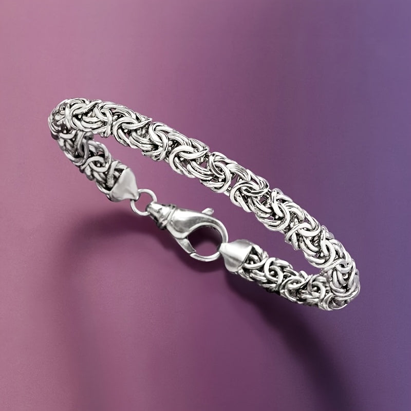 925 Silver High-quality And Fashionable Byzantine Bracelet, Jewelry For, Hip-hop Trend Items, Perfect Father'S Day Gift, Free Exquisite Gift Box