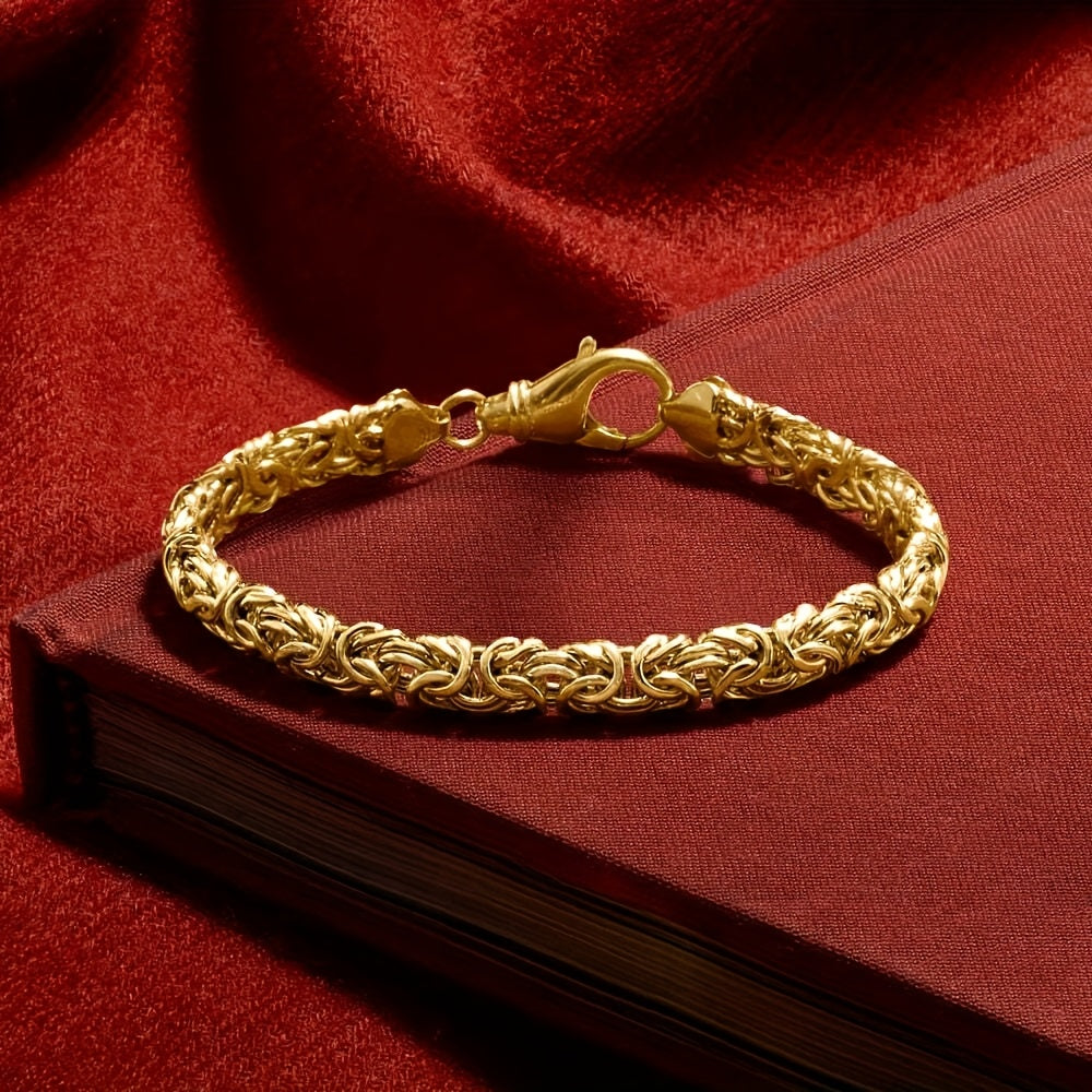 925 Silver High-quality And Fashionable Byzantine Bracelet, Jewelry For, Hip-hop Trend Items, Perfect Father'S Day Gift, Free Exquisite Gift Box